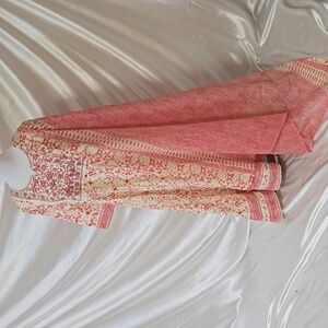 Floral Embroidered Women's Top - Pink and Cream